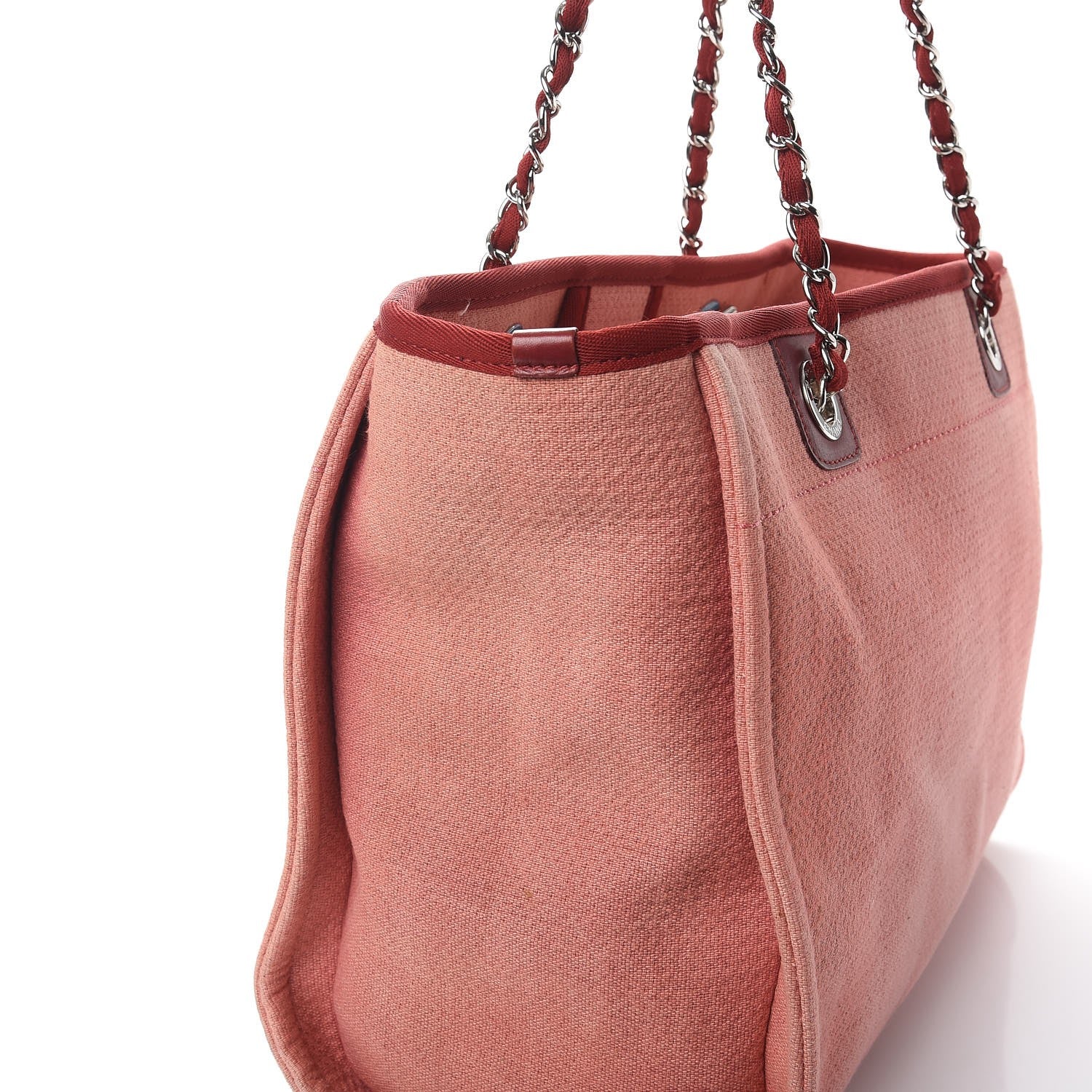 Chanel Canvas Small Deauville Tote Red 9 of 11