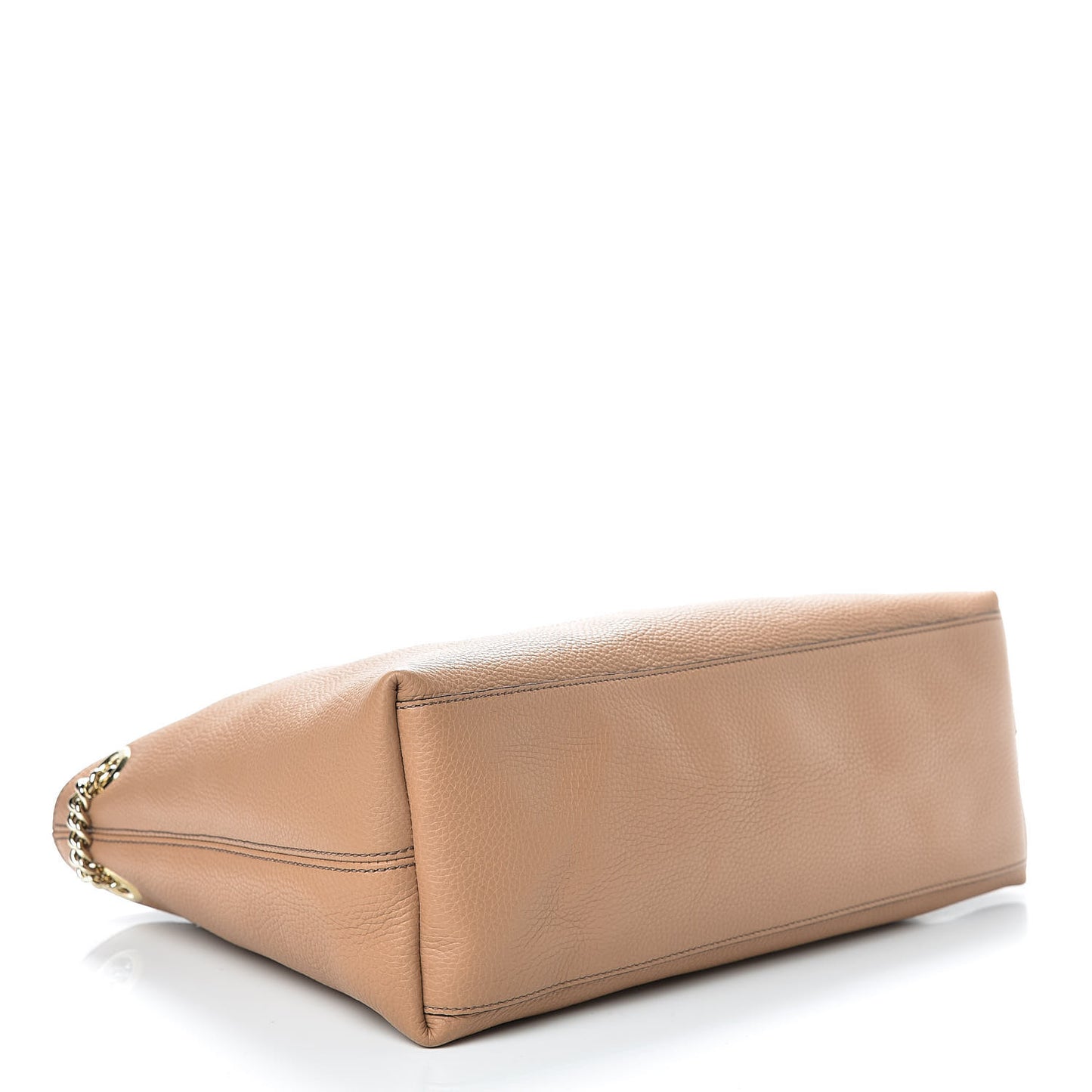 Pebbled Calfskin Medium Soho Chain Shoulder Bag Camelia