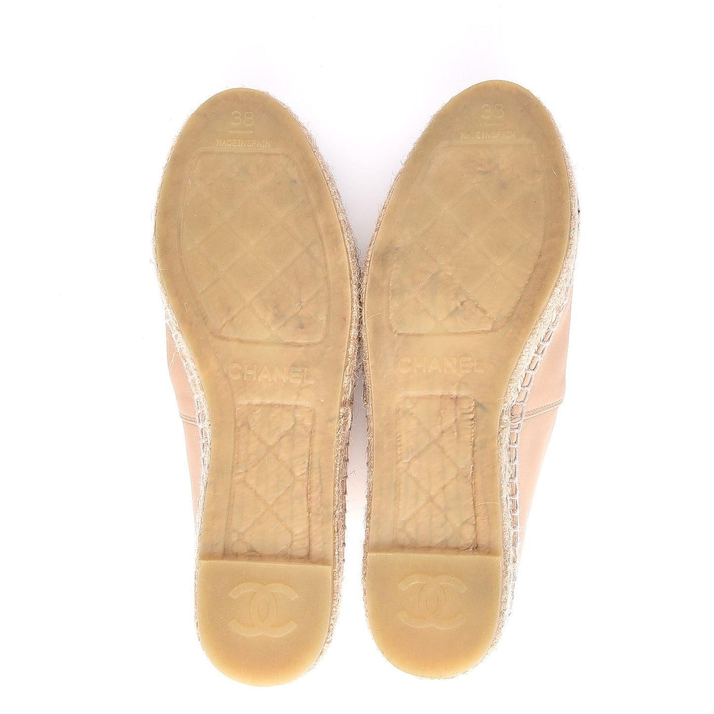 Lambskin CC Espadrilles 38 Beige Black