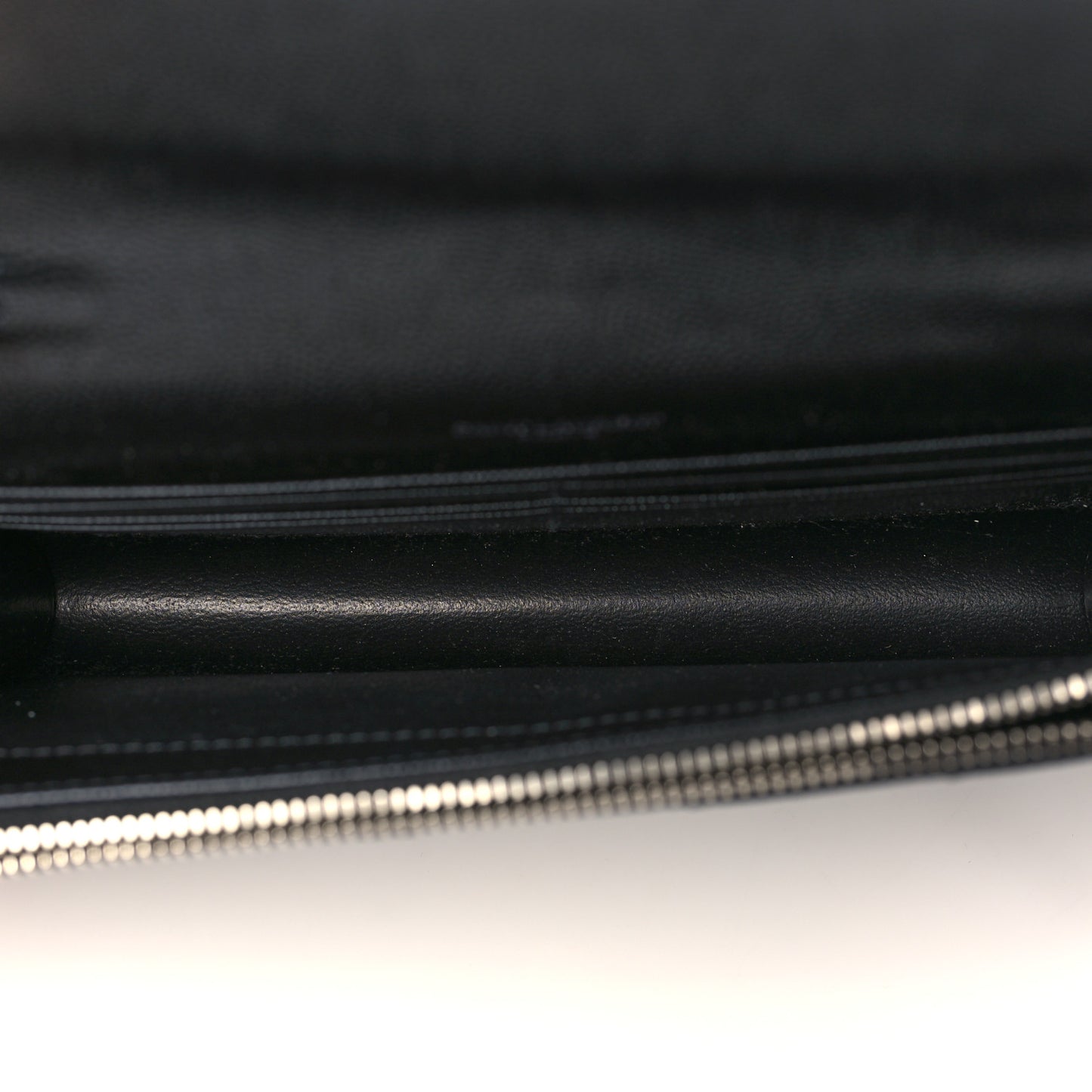 Grain De Poudre Matelasse Chevron Monogram Envelope Chain Wallet Black