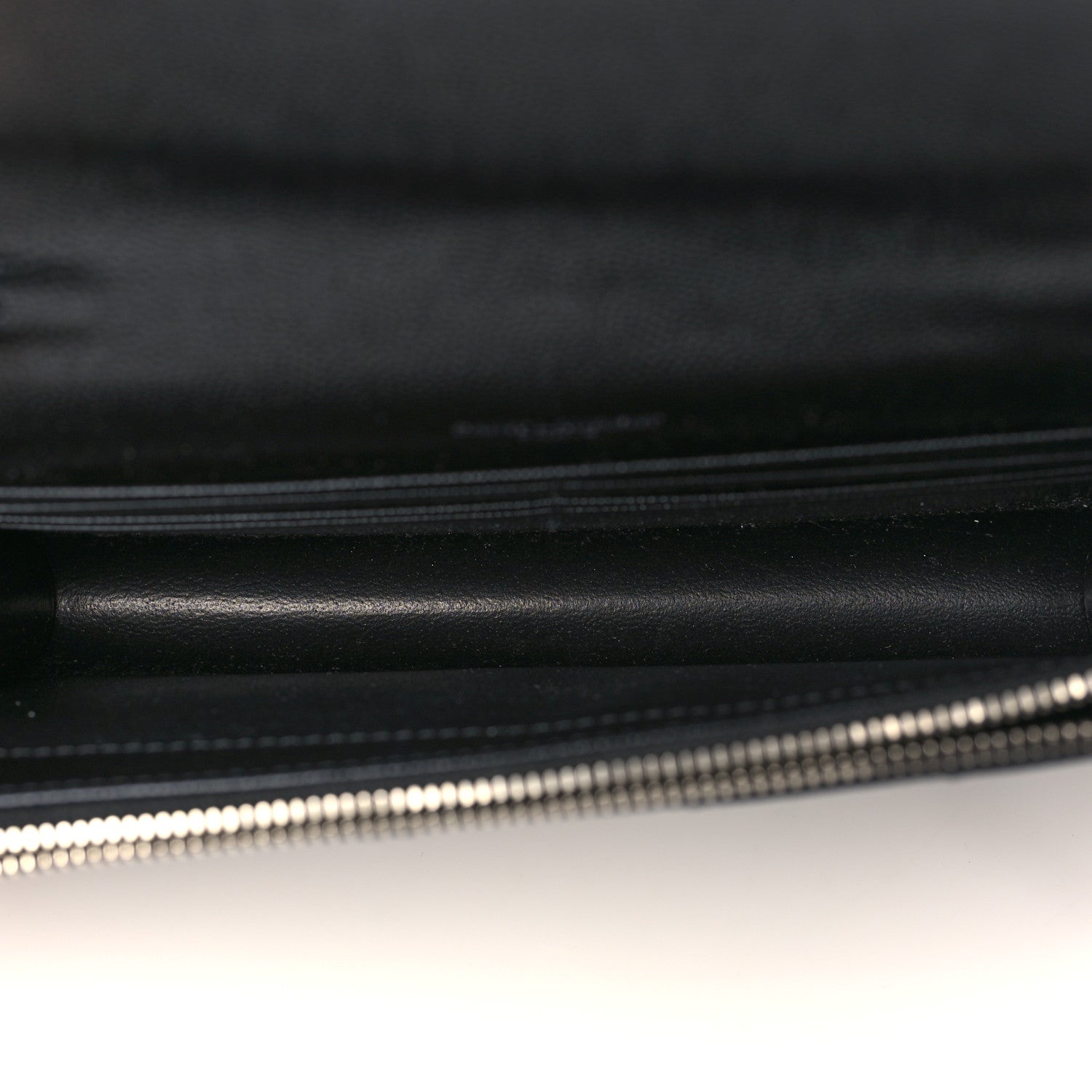 Saint Laurent Grain De Poudre Matelasse Chevron Monogram Envelope Chain Wallet Black 5 of 10