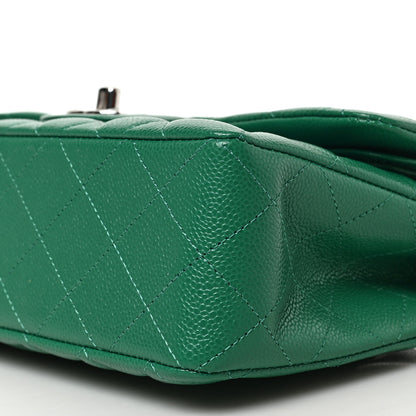 Chanel Caviar Quilted Small Double Flap Green 9 of 9