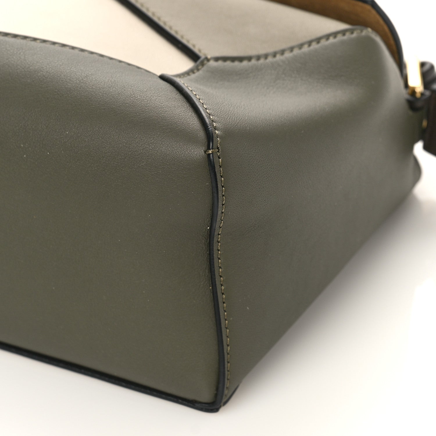 Loewe Calfskin Small Puzzle Edge Bag Laurel Green Light Oat 8 of 8