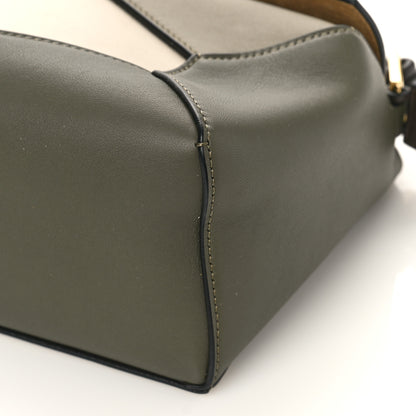 Loewe Calfskin Small Puzzle Edge Bag Laurel Green Light Oat 8 of 8
