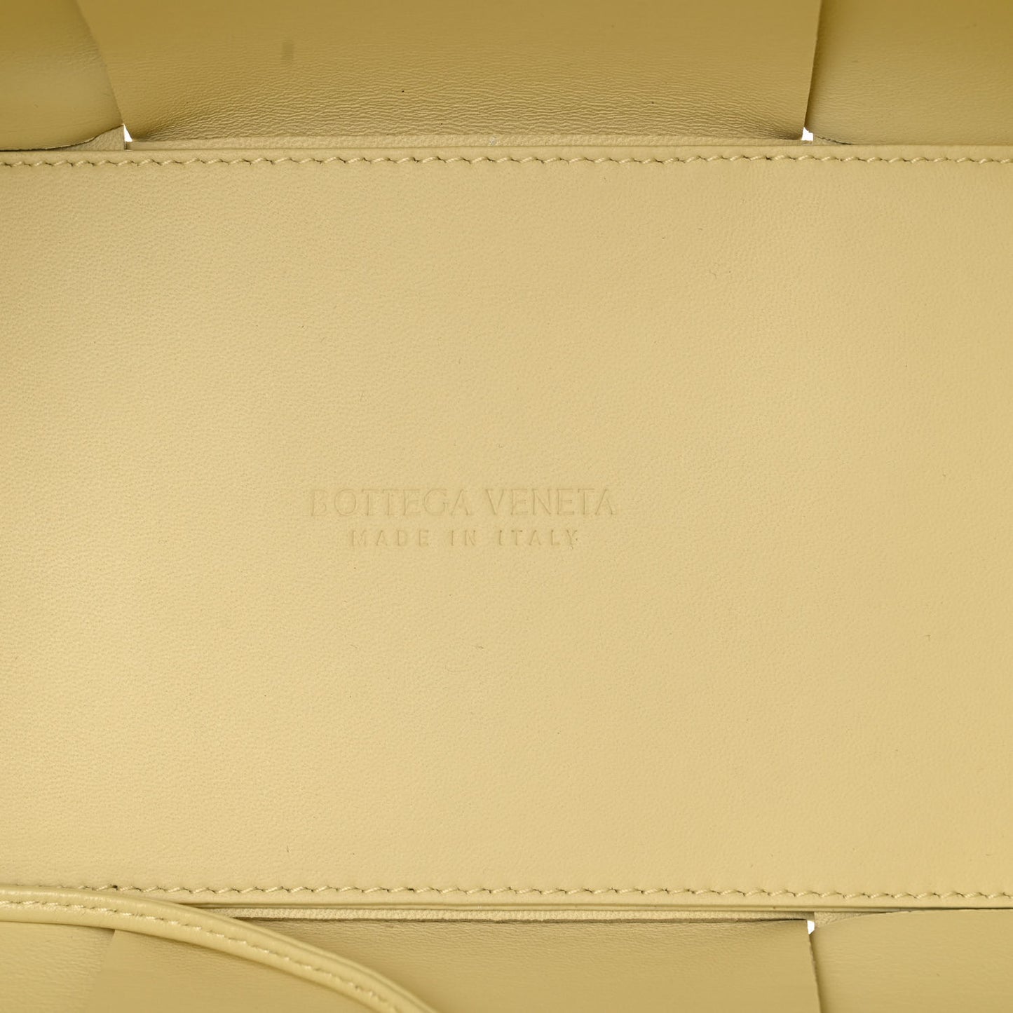 Grained Calfskin Intrecciato Small Arco Tote Ice Cream