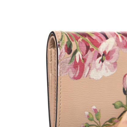 Gucci Shangai Calfskin Blooms Print Card Case Wallet Pink Apricot Multicolor 8 of 11