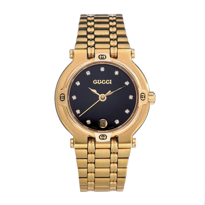 Gucci Stainless Steel Diamond 25mm 9200L Quartz Watch Black 1 of 6