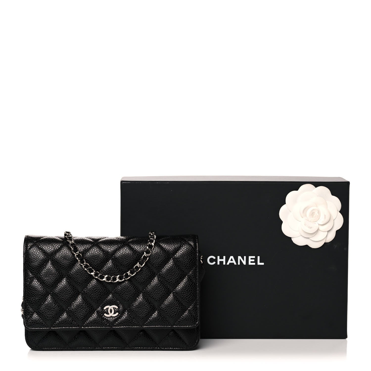 Chanel Caviar Quilted Wallet On Chain WOC Black 14 of 14