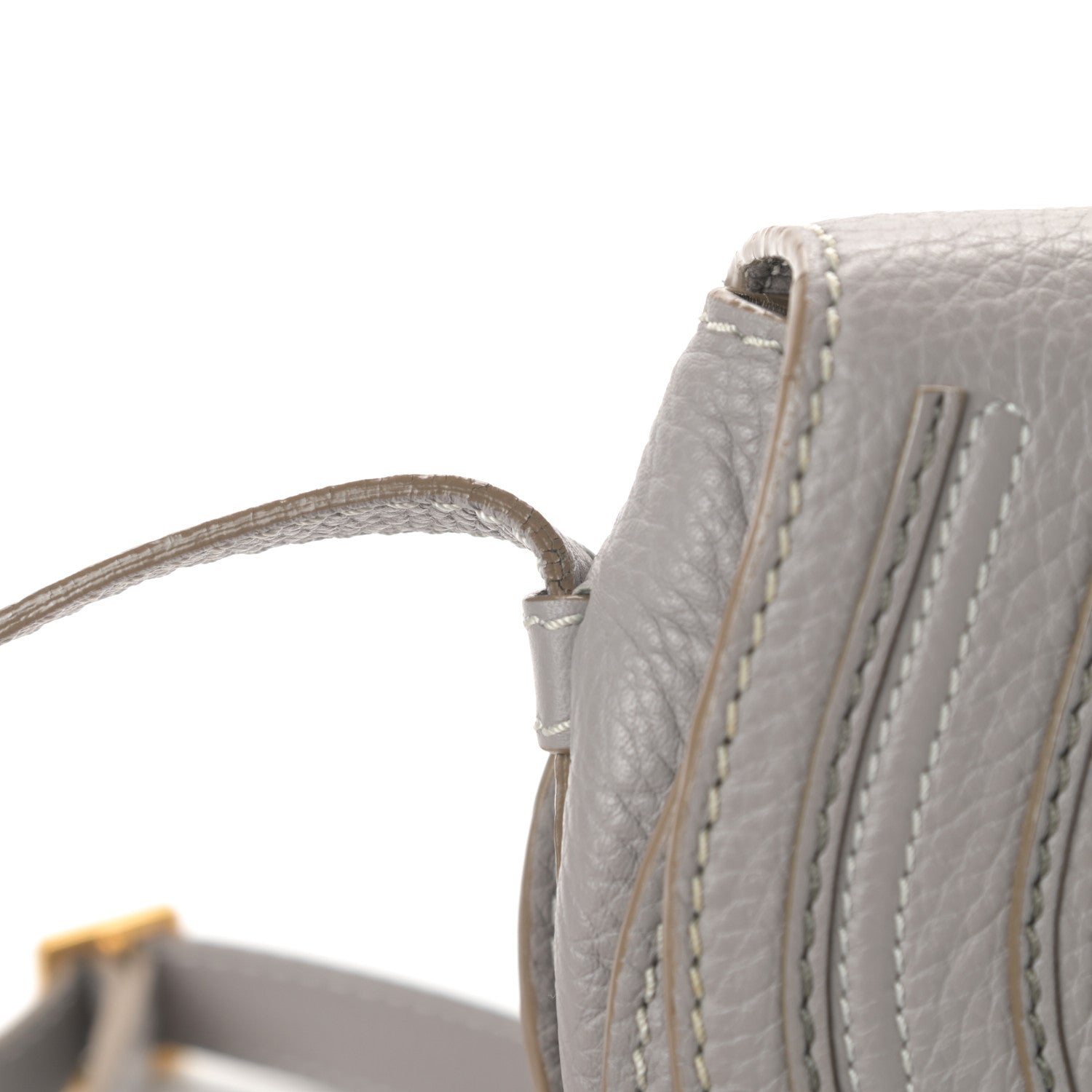 Chloe Calfskin Mini Marcie Round Crossbody Bag Cashmere Grey 14 of 15