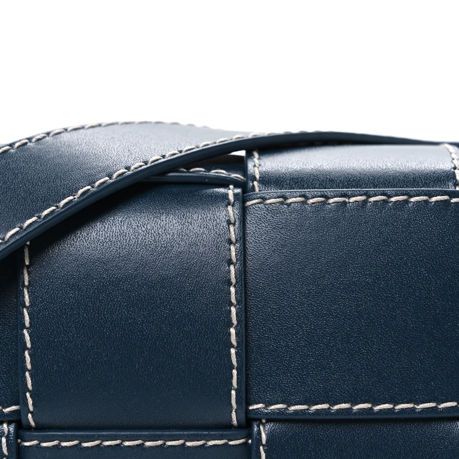 Bottega Veneta Lambskin Maxi Intrecciato Urban Stitch Mini Cassette Belt Bag Deep Blue 9 of 11