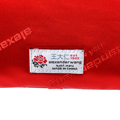 Alexander Wang Jacquard Satin Diagonal Logo Large Envelope Pouch Bright Red 9 of 11