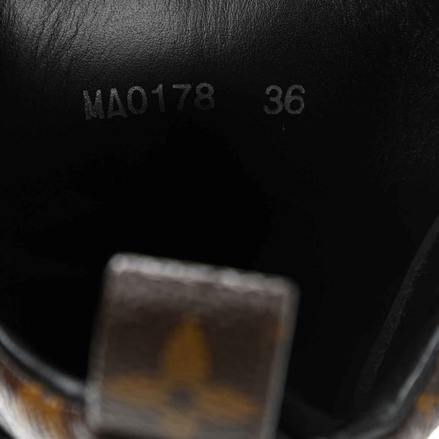Suede Calfskin Monogram LV Black Heart Laureate Platform Desert Boots 36 Black