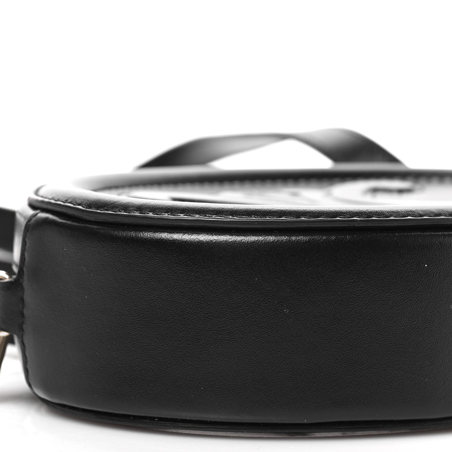Celine Smooth Calfskin Cuir Triomphe Oval Bag Black 6 of 7