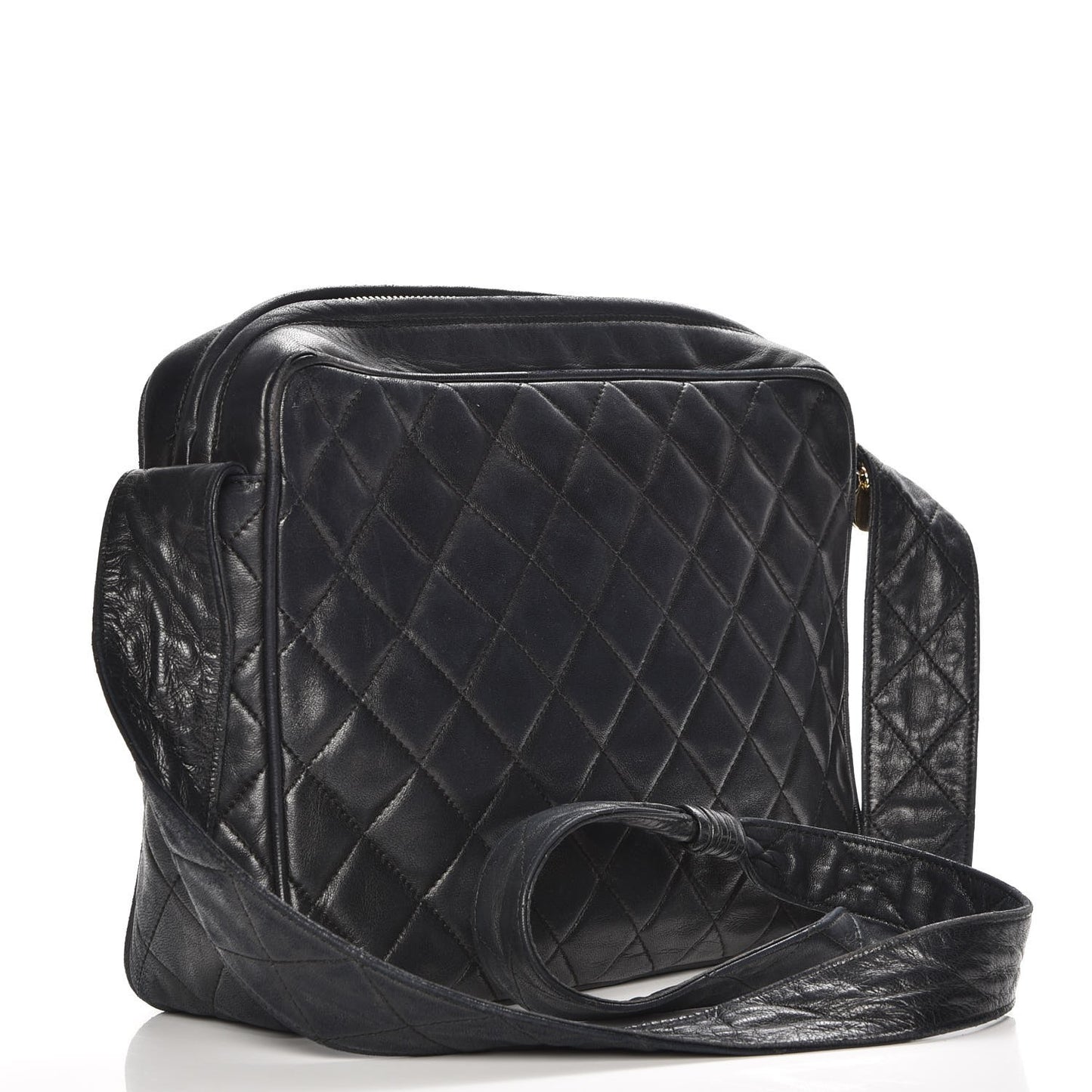Lambskin Quilted CC Camera Case Black