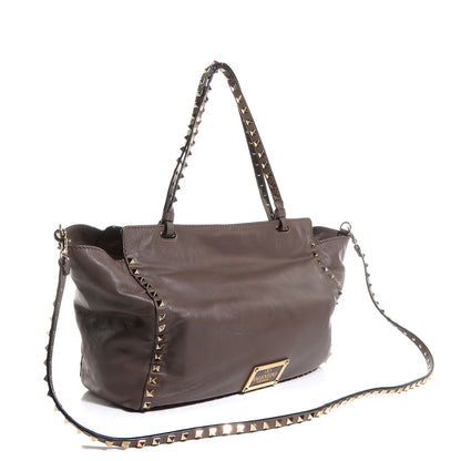 Valentino Garavani Vitello Medium Rockstud Tote Brun 3 of 8