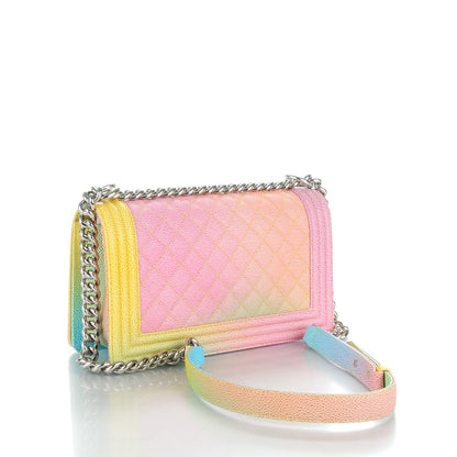 Chanel Caviar Quilted Medium Cuba Rainbow Boy Flap Multicolor 3 of 8