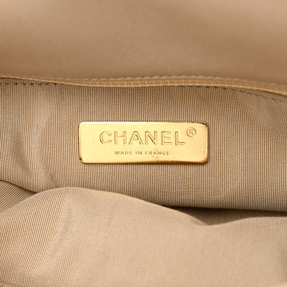 Chanel Lambskin Quilted Large Chanel 19 Flap Dark Beige 6 of 12