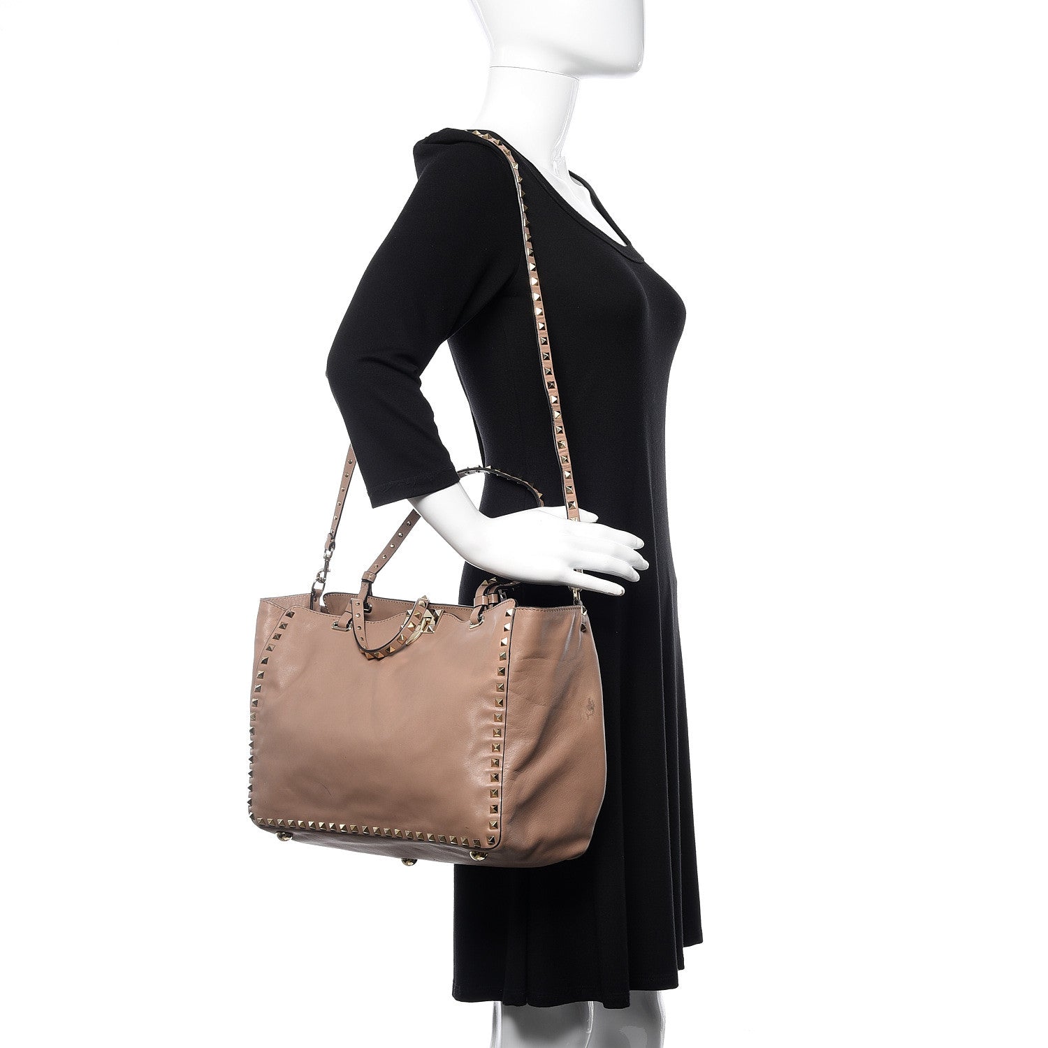 Valentino Garavani Vitello Medium Rockstud Tote Alpaca 2 of 21
