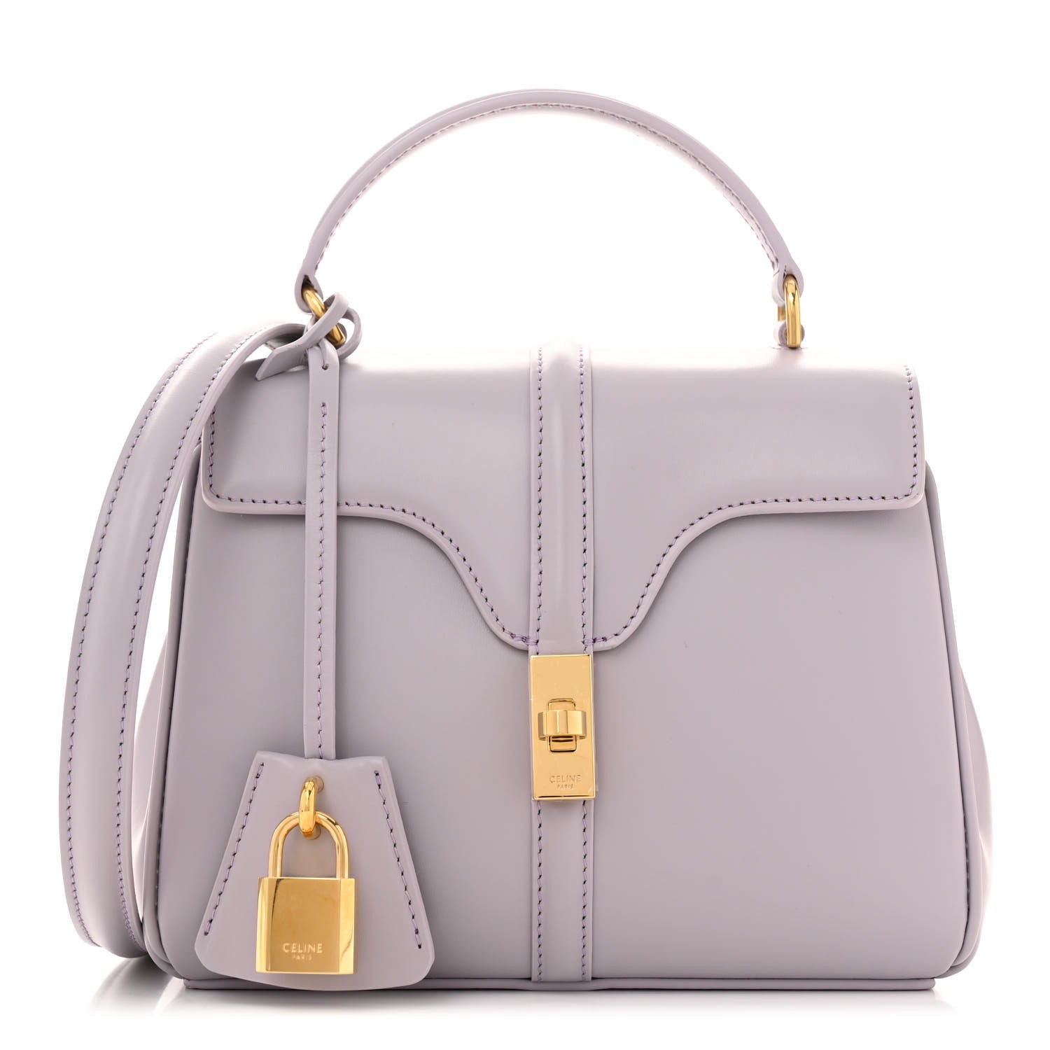 Celine Satinated Calfskin Mini 16 Top Handle Bag Lilac 1 of 13