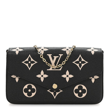 Louis Vuitton Empreinte Monogram Giant Felicie Pochette Black Beige 1 of 23