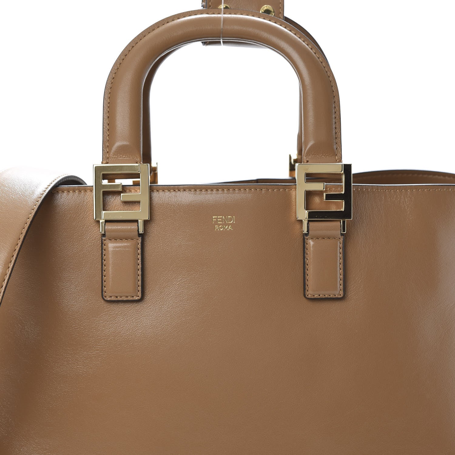 Fendi Vitello Glacier Medium FF Tote Nocciola 8 of 12