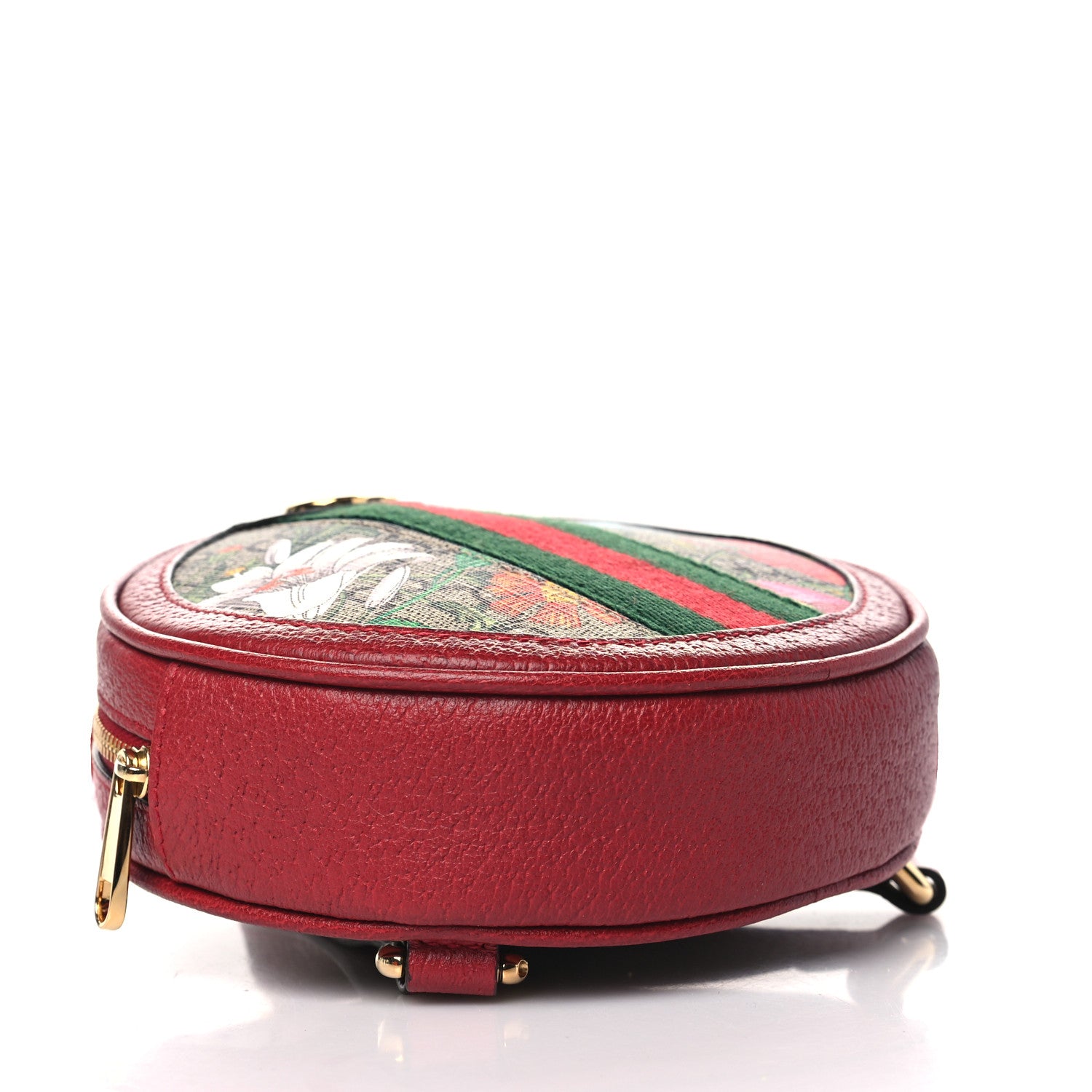 Gucci GG Supreme Monogram Web Flora Mini Ophidia Round Backpack Red 4 of 10