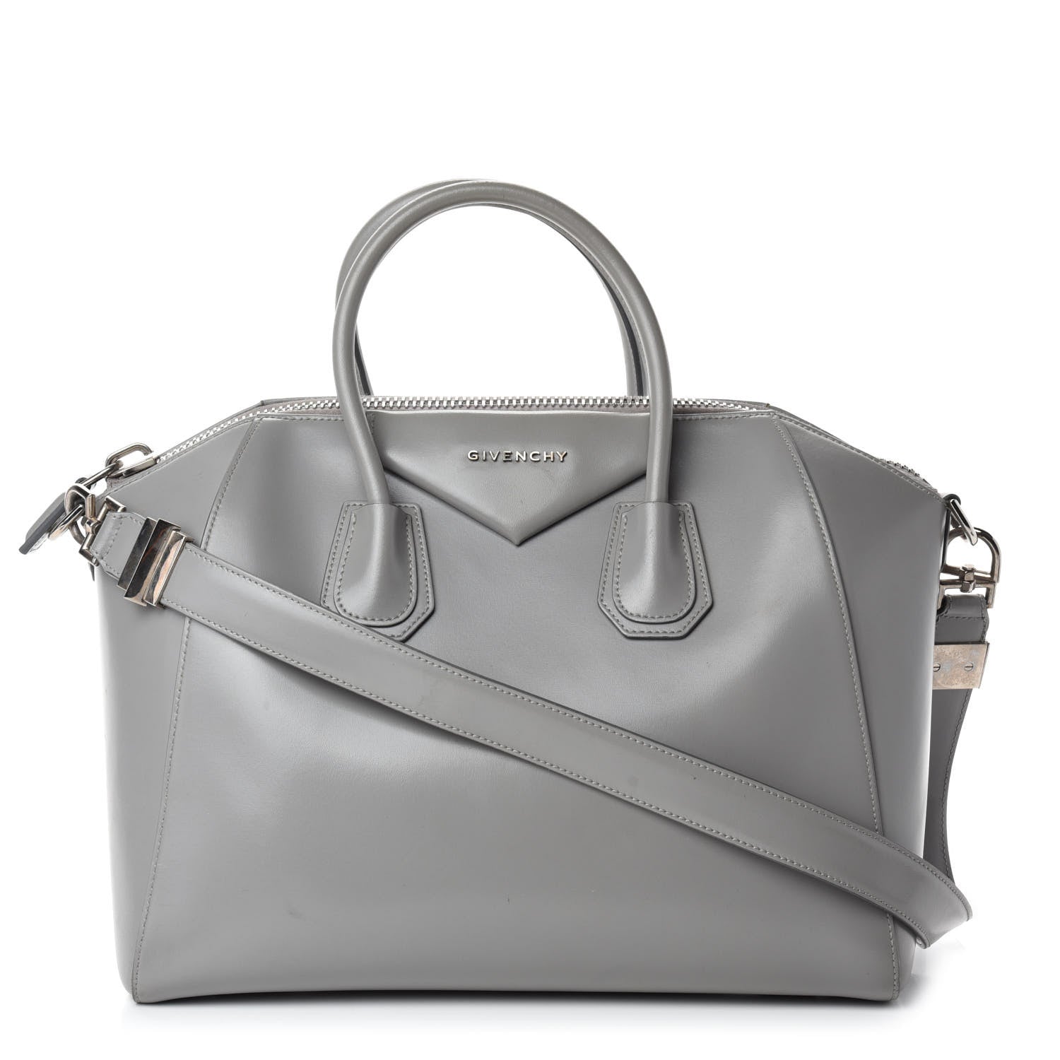 Givenchy Shiny Lord Calfskin Medium Antigona Pearl Grey 1 of 13