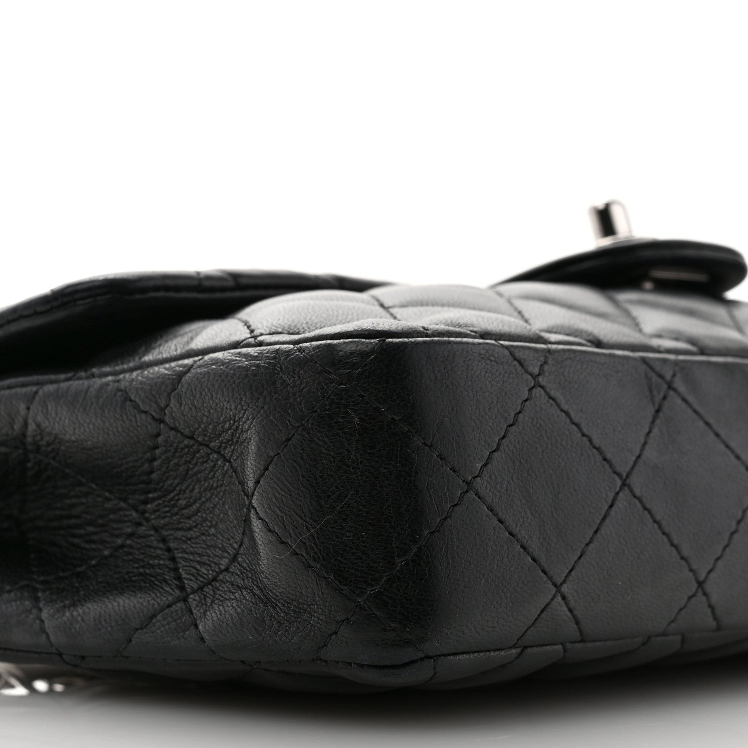 Chanel Lambskin Quilted East West Flap Black 9 of 13