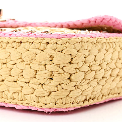 Chanel Raffia Chain Venice Beach Flap Bag Beige Pink 11 of 13