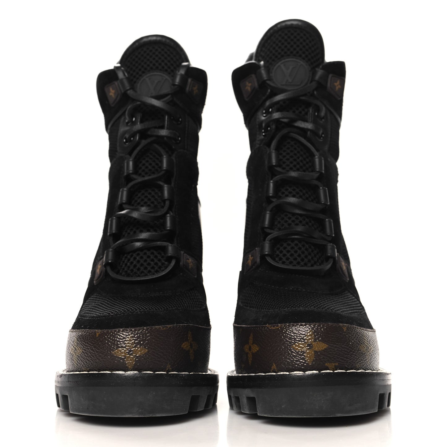 Suede Calfskin Monogram Star Trail Ankle Boots 40 Black