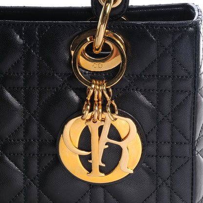 Christian Dior Lambskin Cannage Medium Lady Dior Black 9 of 9