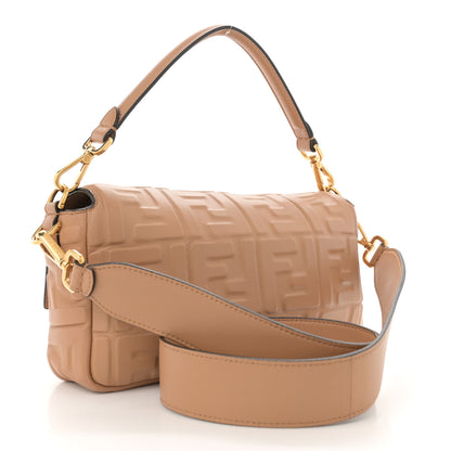 Fendi Nappa FF 1974 Embossed Baguette Miele Scuro 3 of 12
