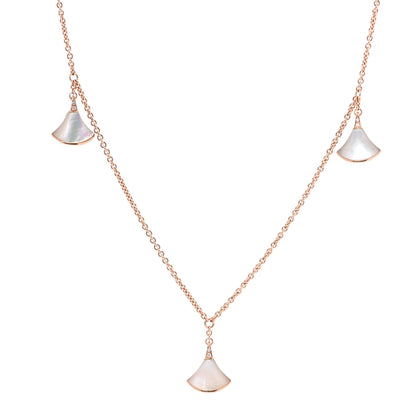Bulgari 18K Rose Gold Diamond Mother of Pearl Divas' Dream Station Necklace 2 of 8
