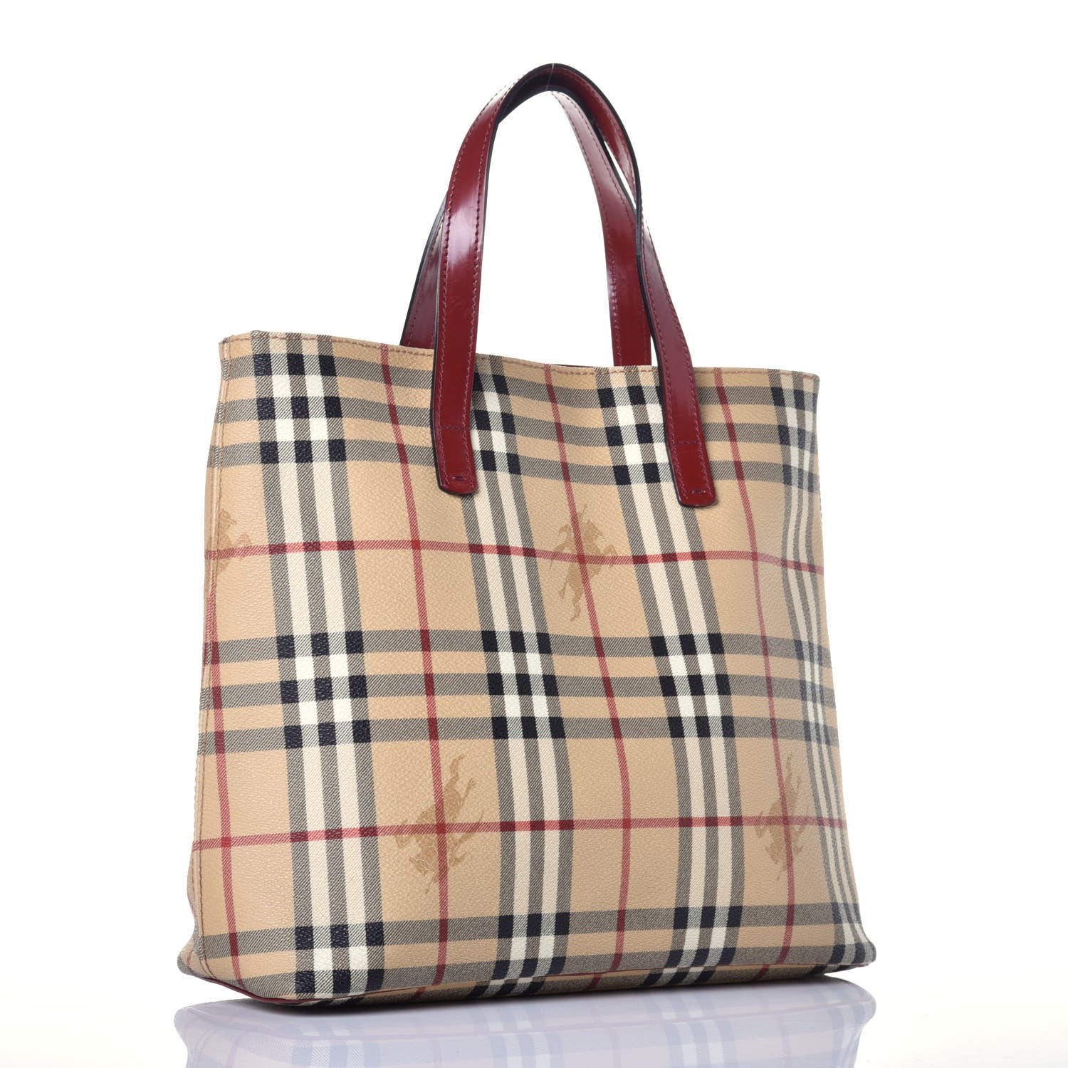 Burberry Haymarket Check Medium Tote Red 3 of 9