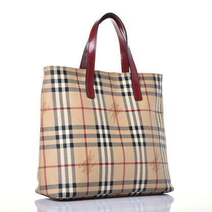 Burberry Haymarket Check Medium Tote Red 3 of 9