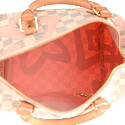 Louis Vuitton Damier Azur Tahitienne Speedy Bandouliere 30 Rose Ballerine 5 of 10