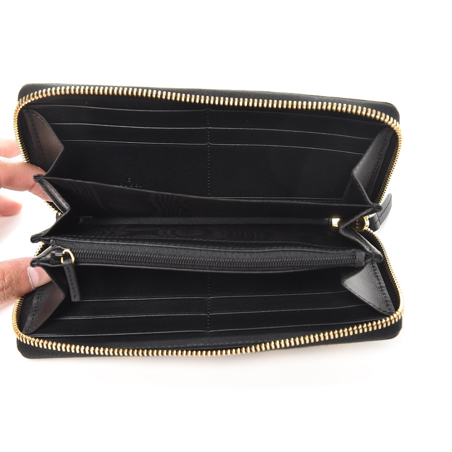 GG Supreme Monogram Bees Zip Around Wallet