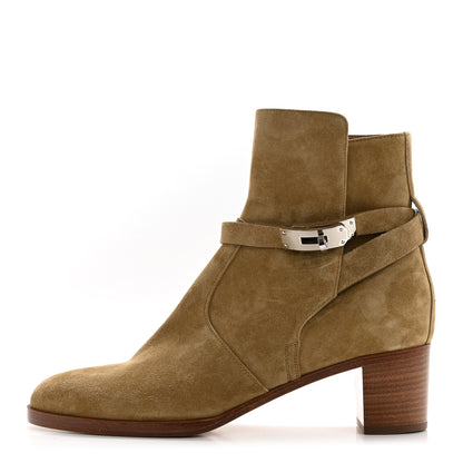 Hermes Suede Frenchie 50 Ankle Boots 41 Beige Gobi 1 of 8