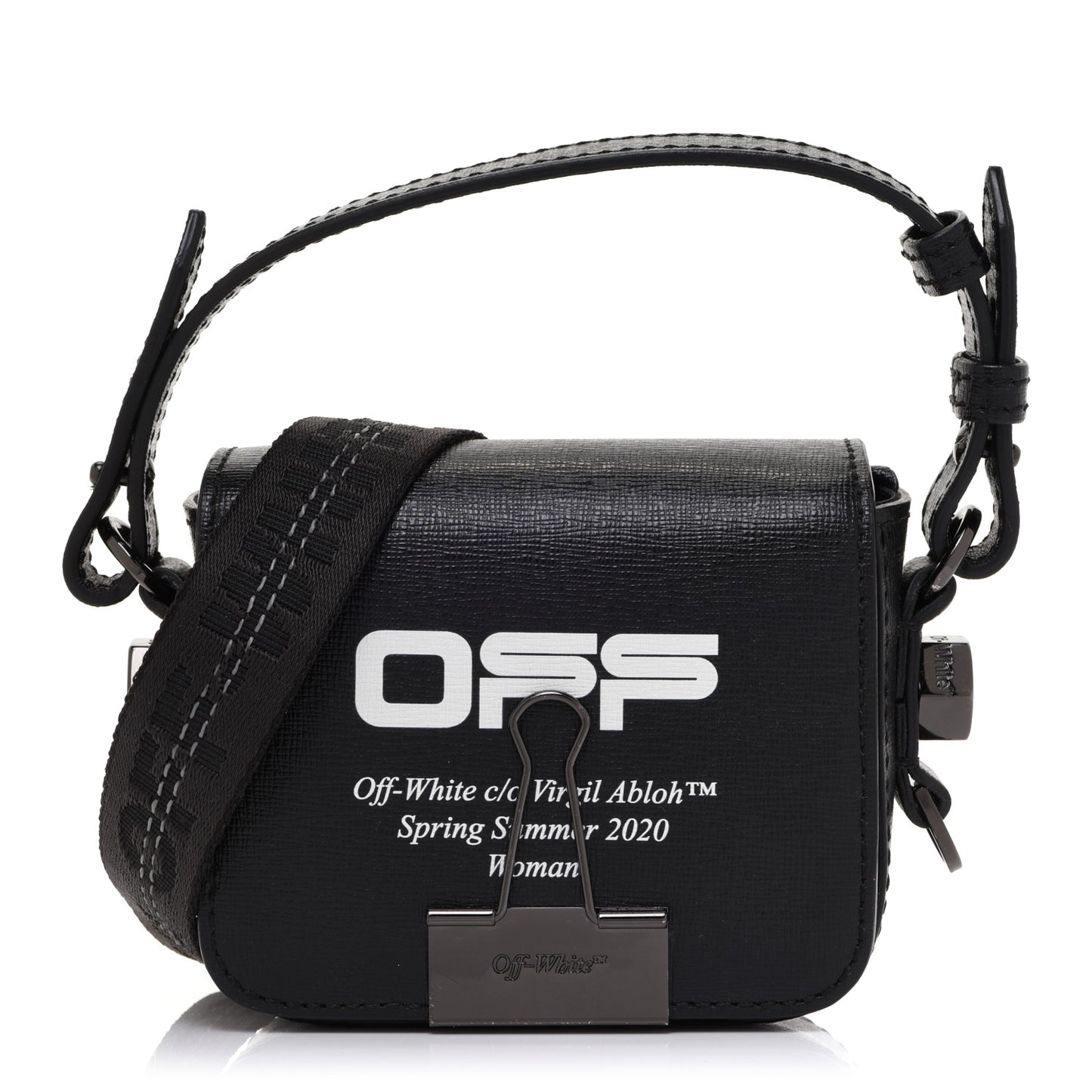 Calfskin Logo Belt Bag Crossbody Black