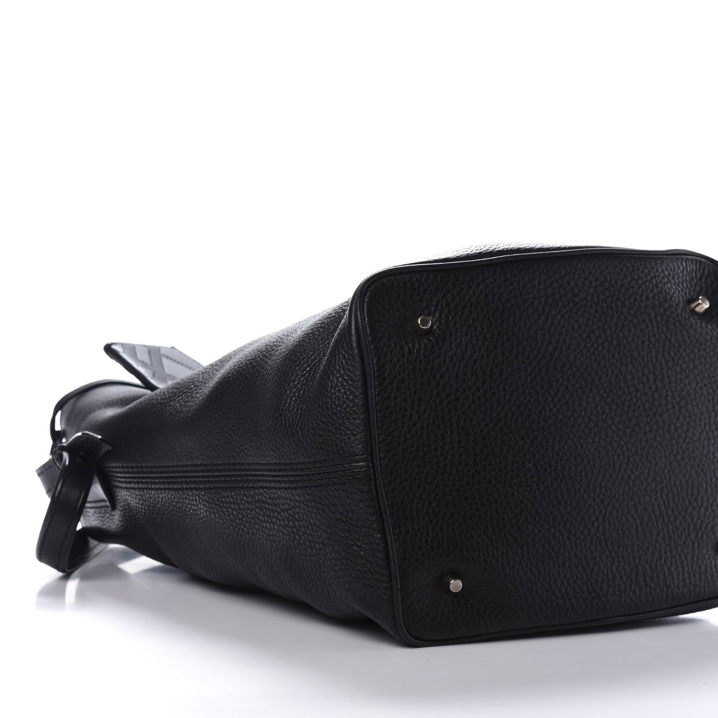 Grainy Calfskin Medium Check Ashby Hobo Black