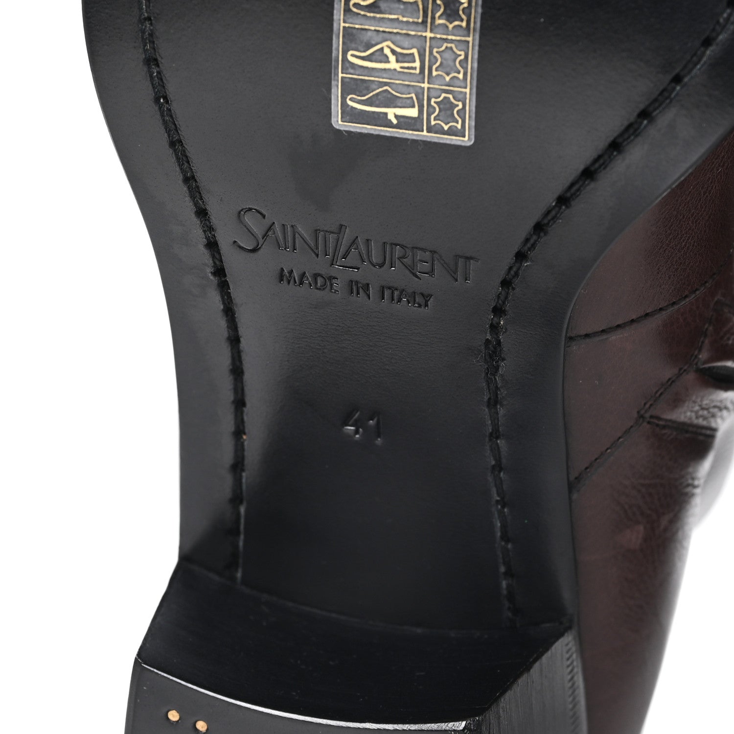 Saint Laurent Grained Leather Mens Stanton Boots 41 Brown 7 of 10
