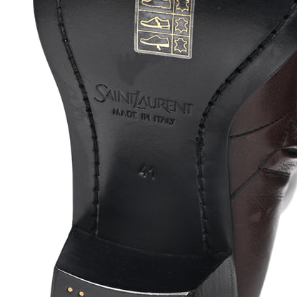 Saint Laurent Grained Leather Mens Stanton Boots 41 Brown 7 of 10