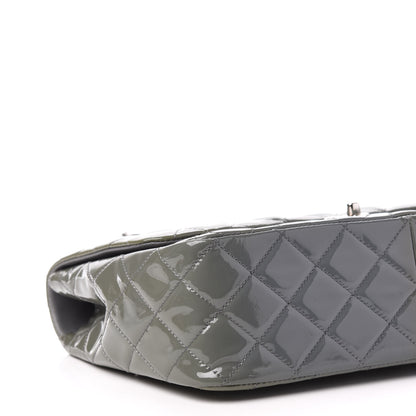 Chanel Patent Quilted Jumbo Single Flap Grey 9 of 12