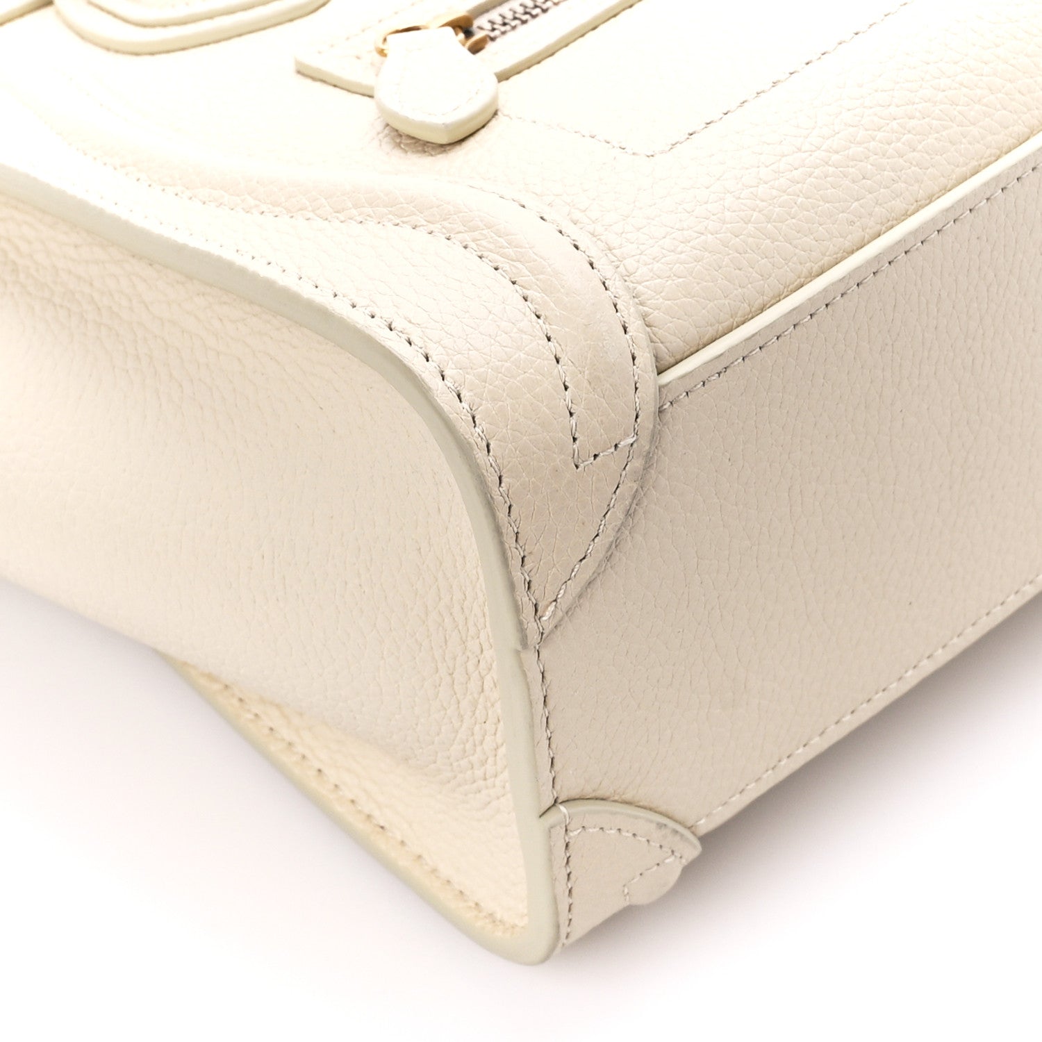 Celine Drummed Calfskin Nano Luggage Ivory 10 of 13