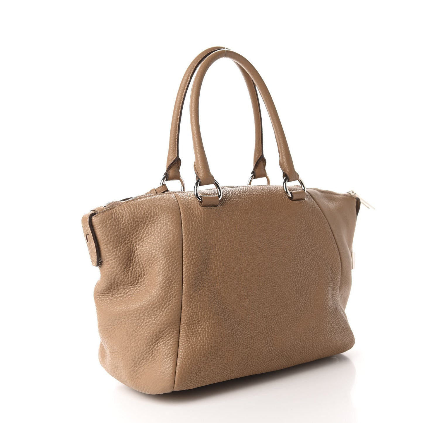 Vitello Daino Double Handle Satchel Caramel