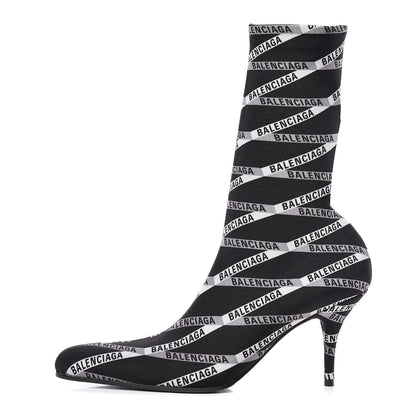 Balenciaga Spandex Losange Monogram 85mm Booties 38.5 Gris Black 1 of 8