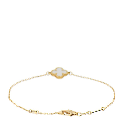 Van Cleef & Arpels 18K Yellow Gold Mother of Pearl Sweet Alhambra Bracelet 2 of 3