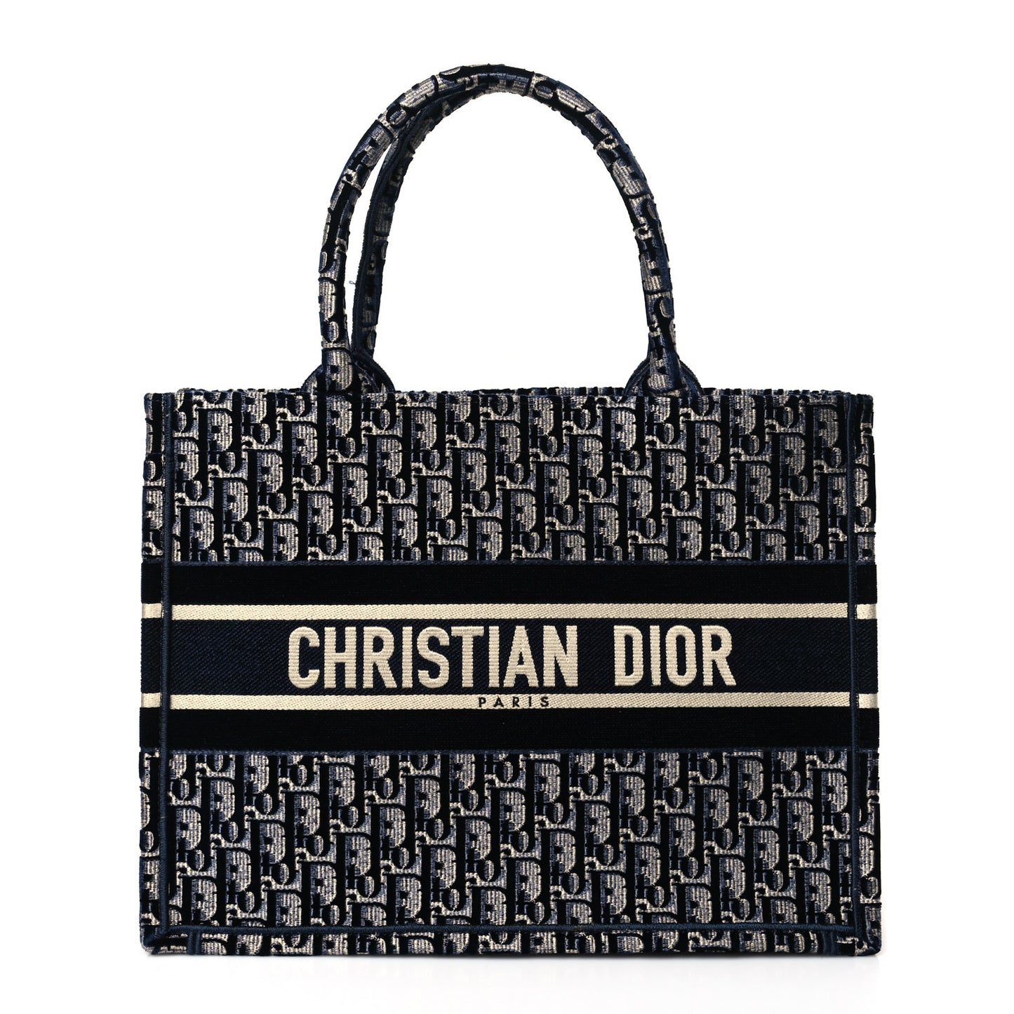 Oblique Velvet Medium Book Tote Blue Multicolor