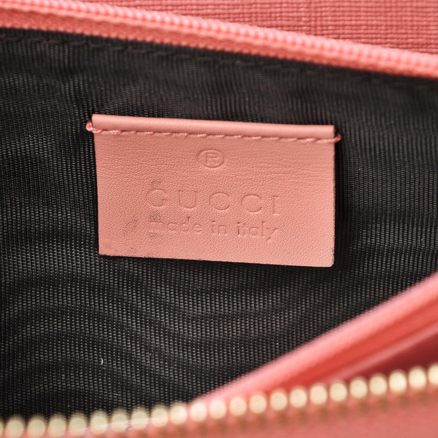 GG Supreme Monogram Embroidered Face Zip Around Wallet Pink