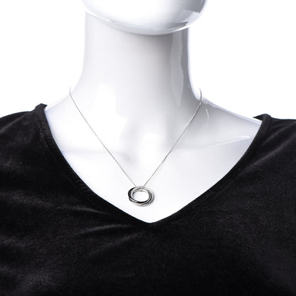 Cartier 18K White Gold Platinum Black Ceramic Diamond Trinity Pendant Necklace 2 of 7